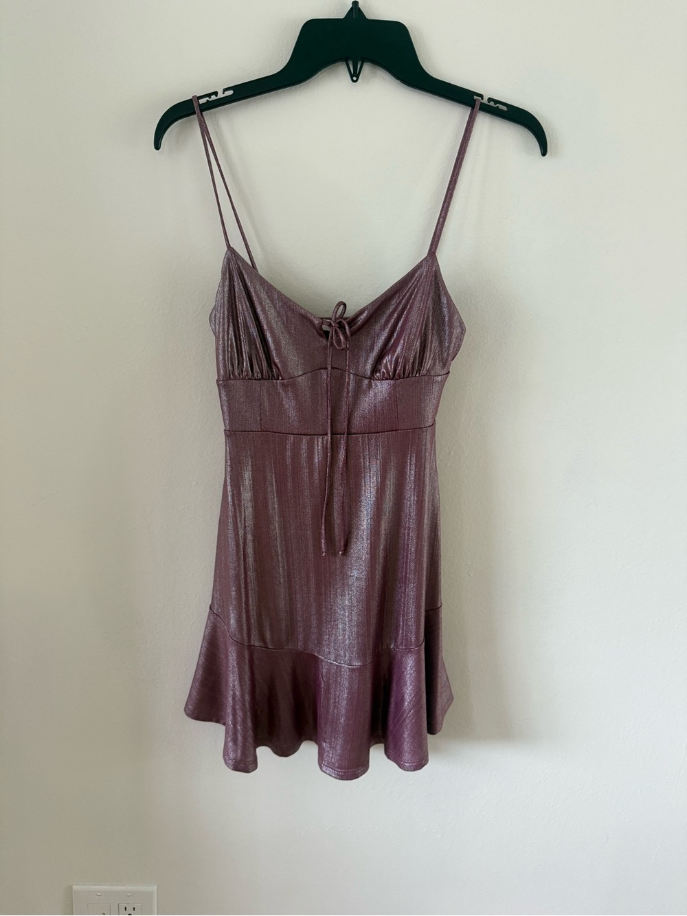 Shimmery purple Spaghetti-Strap Slip Dress